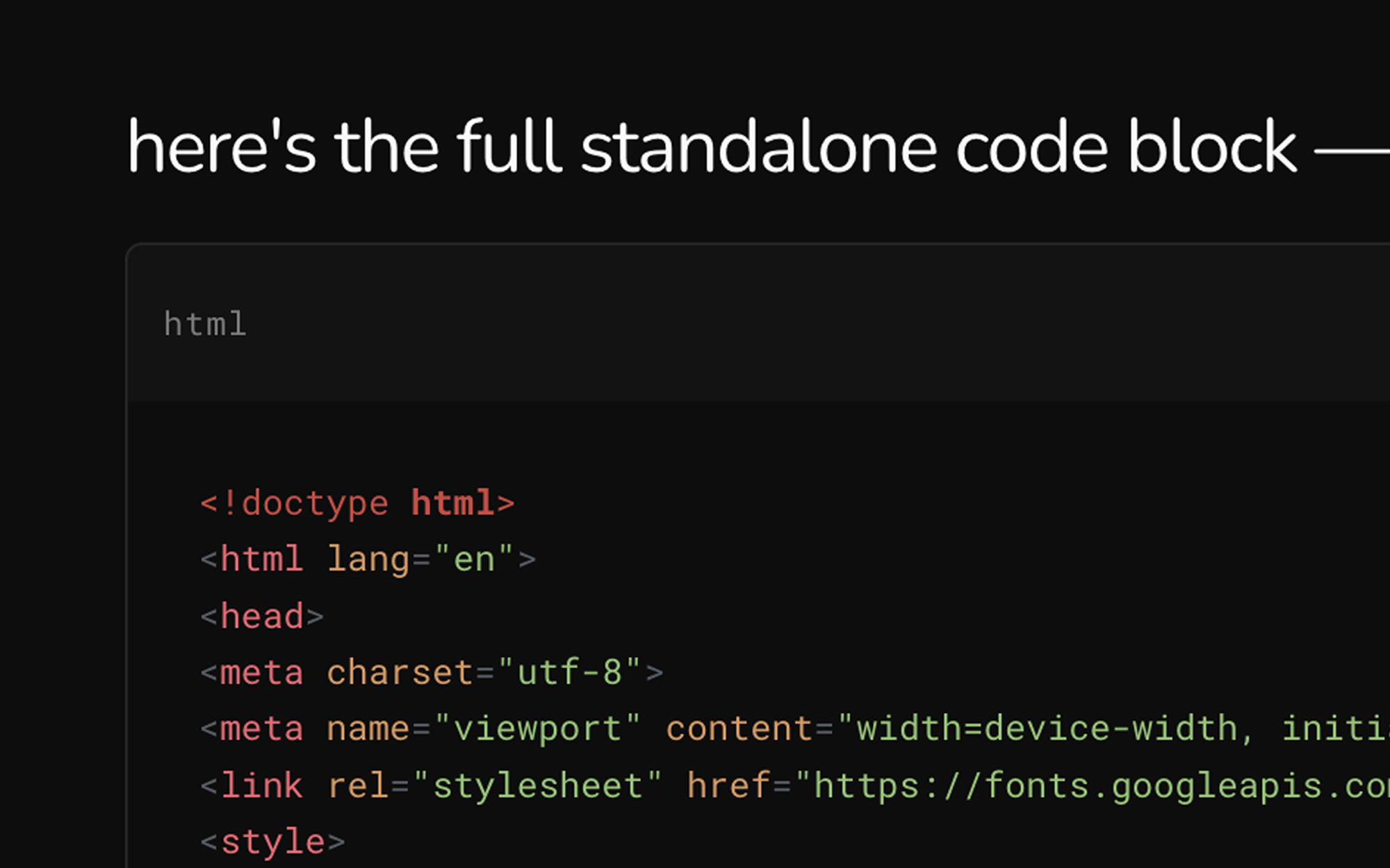 the runner expanded to full surface, code executing live